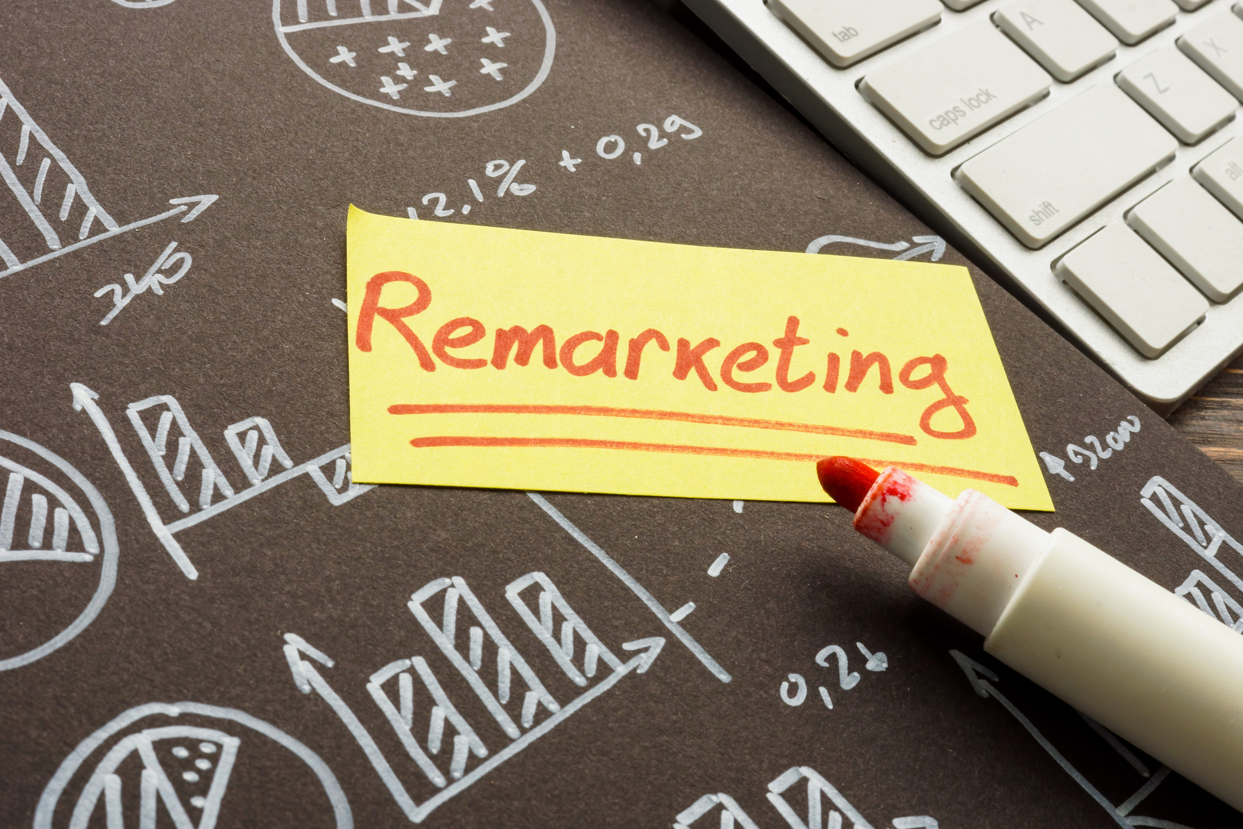 remarketing written on sticky note