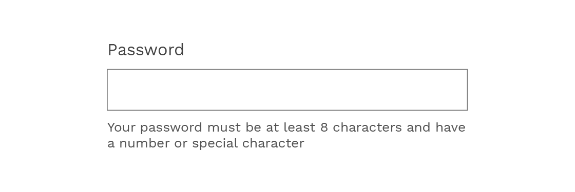 Password field description