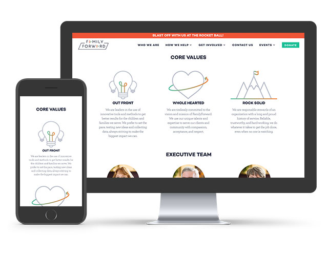 Responsive Web Design: FamilyForward Screens