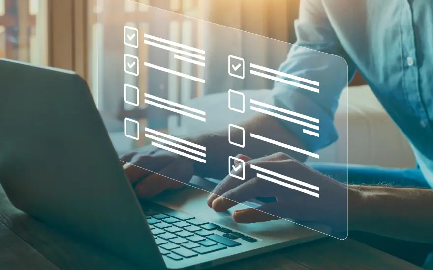 High tech image of a website form with checkboxes selected.