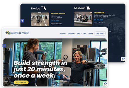 20 Minutes to Fitness website screenshots