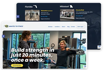 20 Minutes to Fitness website screenshots