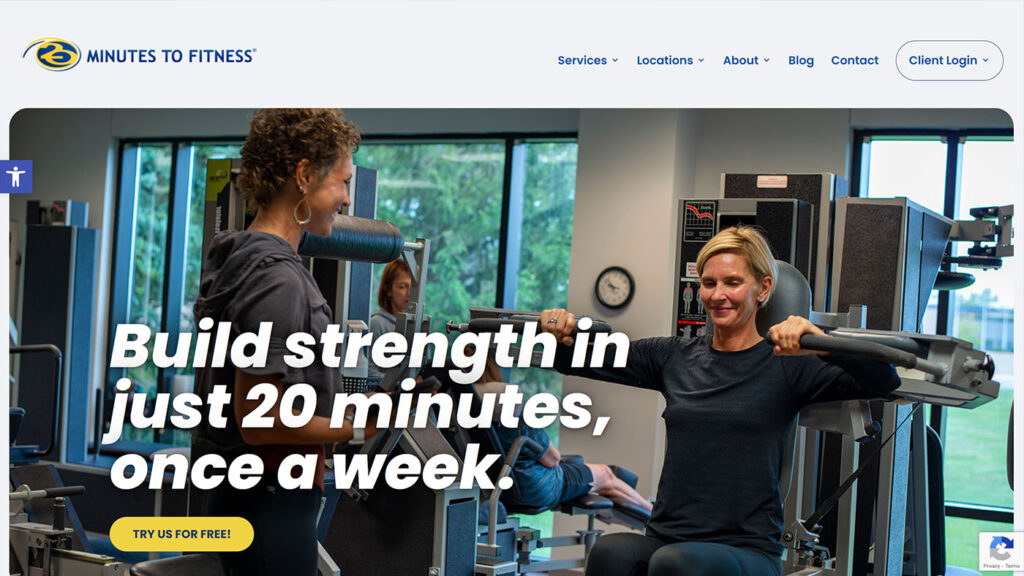 20 Minutes to Fitness homepage screenshot