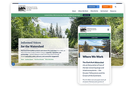 Clark Fork Coalition website screenshots