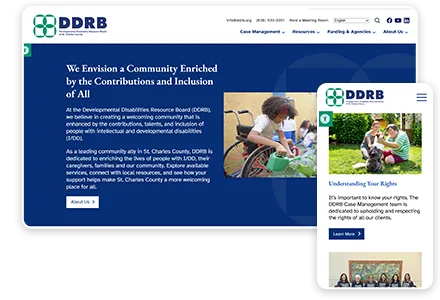 DDRB of St. Charles County website screenshots