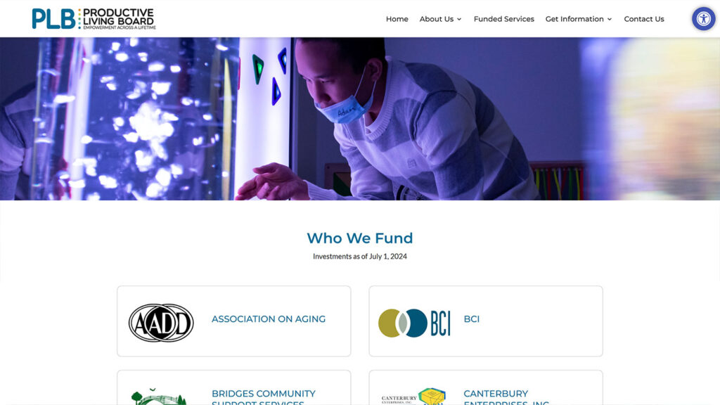 Productive Living Board of St. Louis County website design screenshot