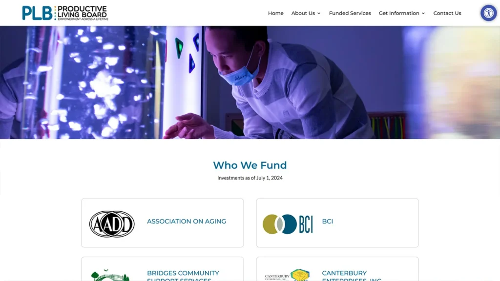 Productive Living Board of St. Louis County website design screenshot