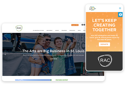 Regional Arts Commission website screenshots