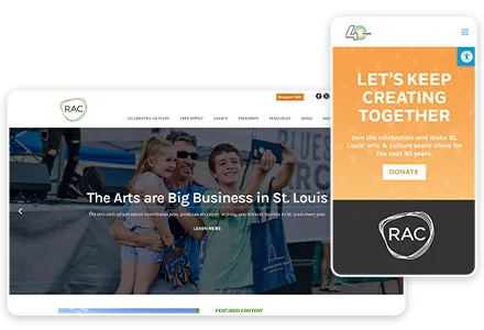 Regional Arts Commission website screenshots