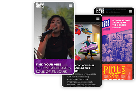 St. Louis Arts mobile website screenshots