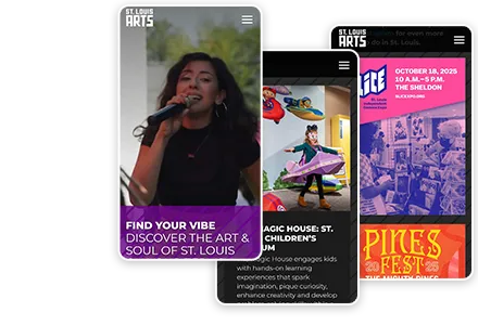 St. Louis Arts mobile website screenshots