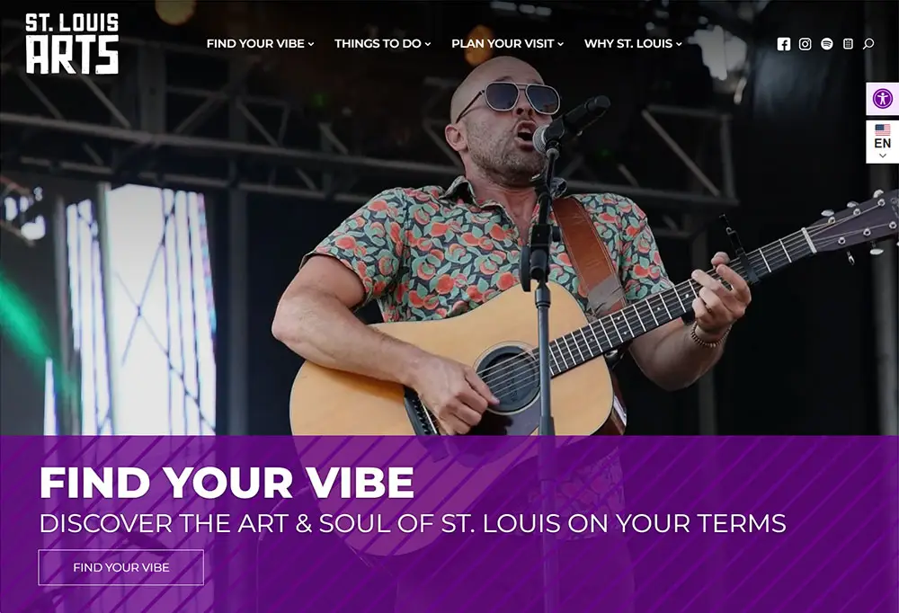 Example Website Design for St. Louis Arts